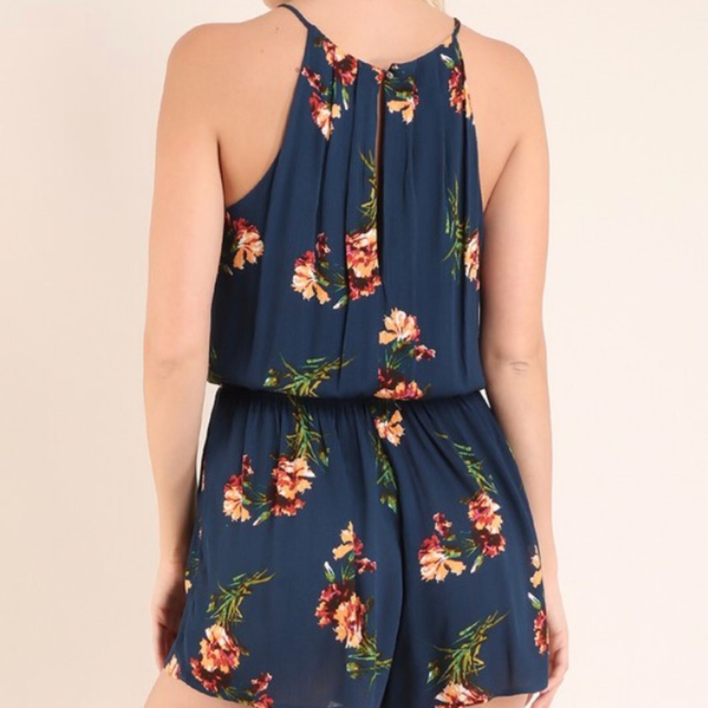 Navy floral romper - Picture 4 of 4